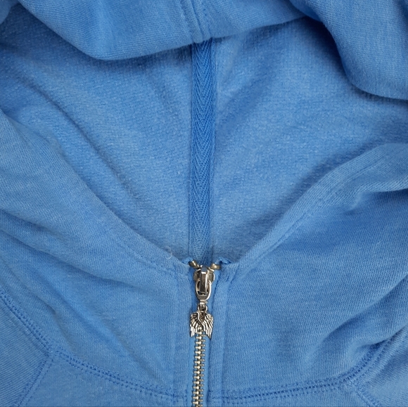 Victoria's Secret Sequin Angel Wings Blue Zip Hoodie SZ L - Picture 13 of 13